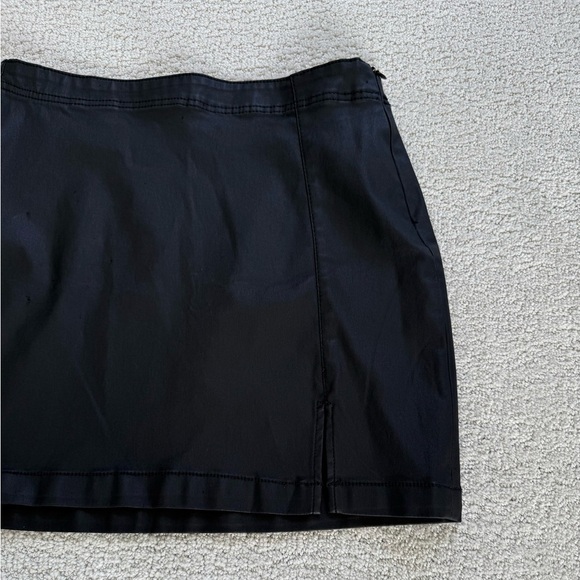Indigo rising black pleather skirt large mini size medium career office easter - Picture 2 of 9